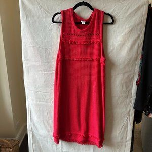 Red knit JCrew shift dress size XL